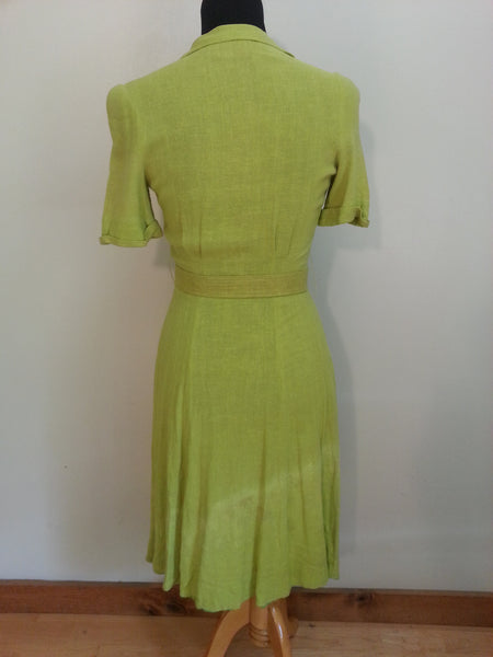 Green Dress with Belt <br> (B-34" W-24" H-32")