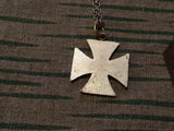 WWI Enamel Iron Cross Sweetheart Necklace