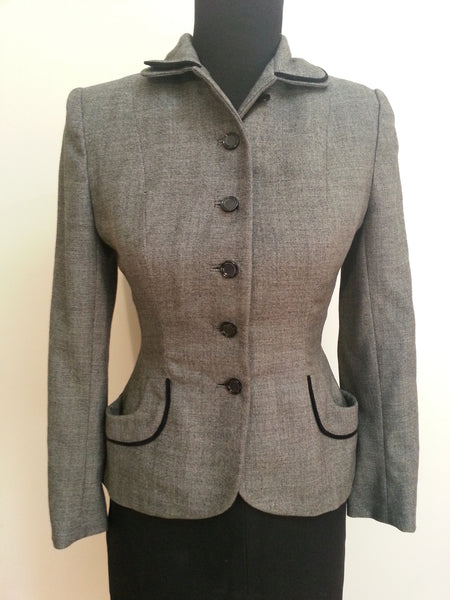Gray and Black Skirt Suit <br> (B-34" W-26" H-35")