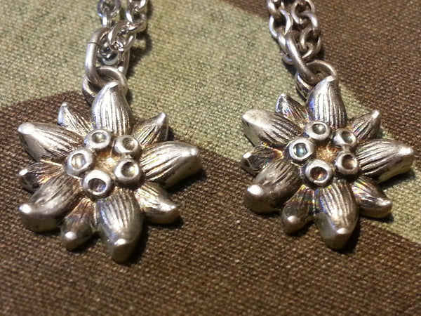 Silver Edelweiss Necklace and Bracelet Set