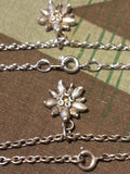 Silver Edelweiss Necklace and Bracelet Set