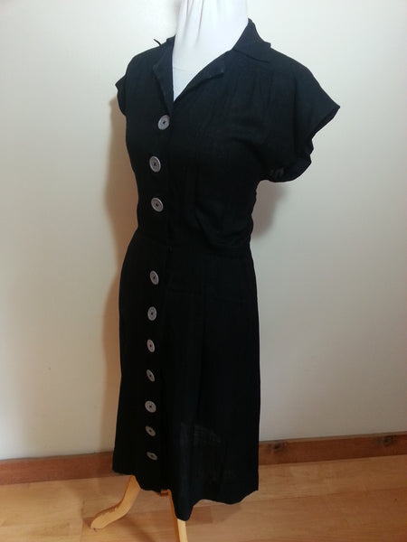 Black Dress with Gray Buttons <br> (B-42" W-31" H-40")