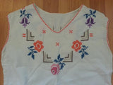 German White Flower Needlework Dress <br> (B-35" W-32" H-44")