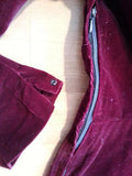 German Dark Red Velvet Dress with Lace Collar <br> (B-44" W-36" H-47")