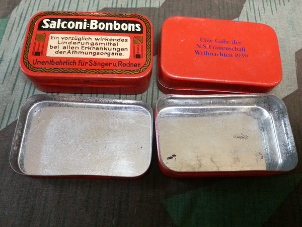WWII German Salconi Bonbons Tins N.S. Frauenschaft 1939
