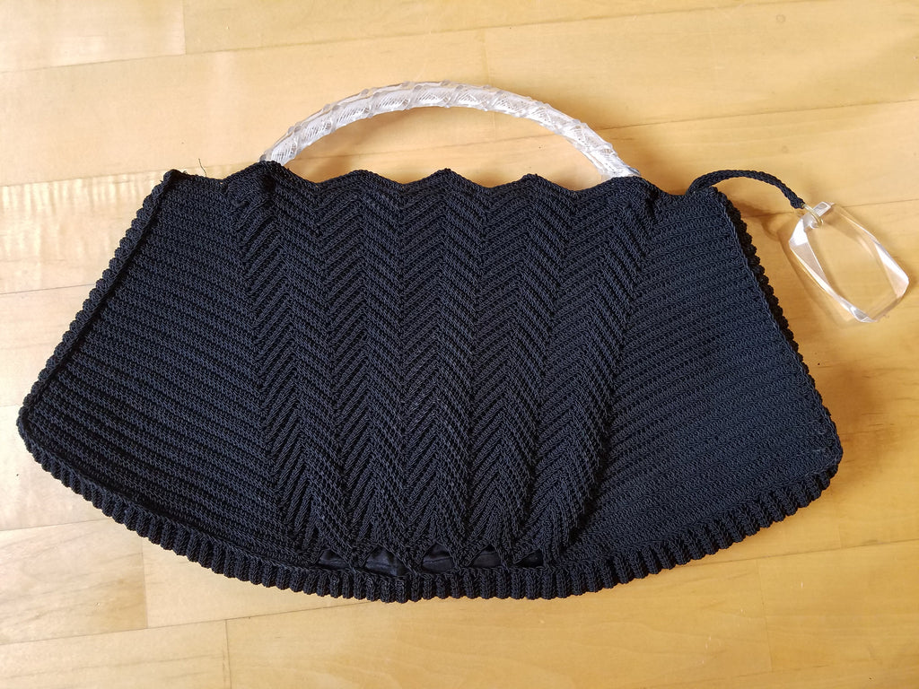 Black crochet 2025 purse