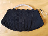 Large Black Crochet Purse with Lucite Handles