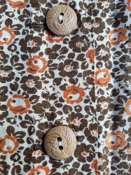 German Orange/Brown Dress - Buttons in the Back <br> (B-38" W-32" H-39")