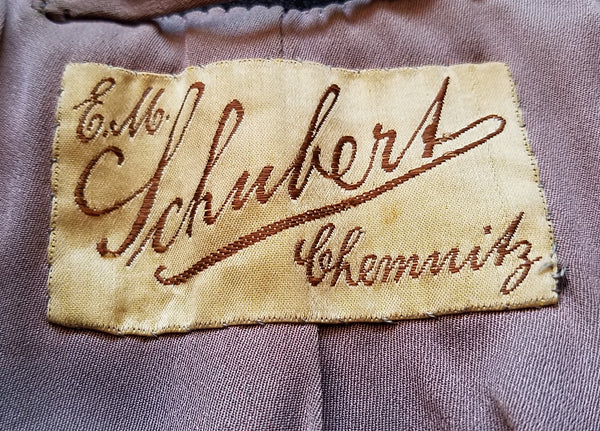 German Black Jacket with "E.M. Schubert Chemnitz" Label <br> (B-43" W-39")