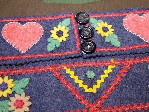 Pair of Trachten German Traditional Felt Belts (27 1/2"- 28" Waist)