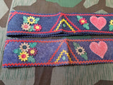 Pair of Trachten German Traditional Felt Belts (27 1/2"- 28" Waist)