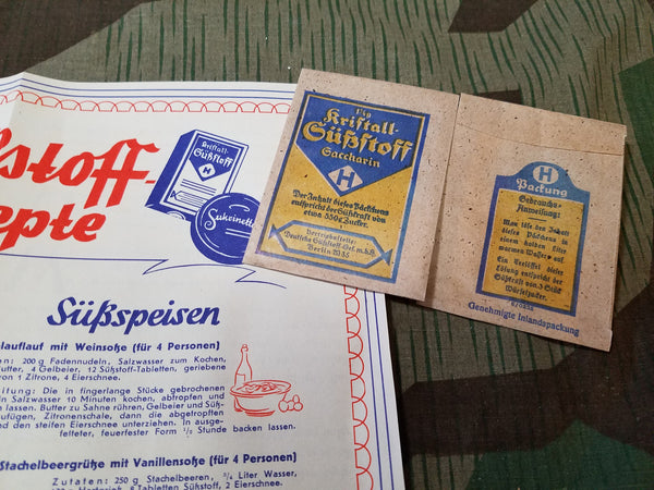 Original Saccharin Artificial Sweetener Packet and Booklet