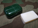 Original Green Bakelite Soap Dish w/ German Soap