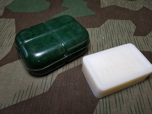 Original Green Bakelite Soap Dish w/ German Soap