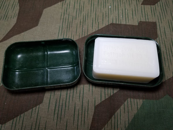 Original Green Bakelite Soap Dish w/ German Soap