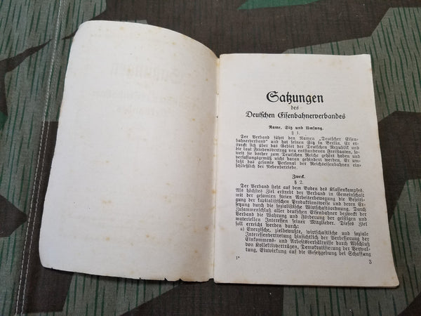 German Railroad Union Book 1922