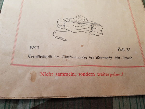 Original Tornisterschrift Map for Russia 1941