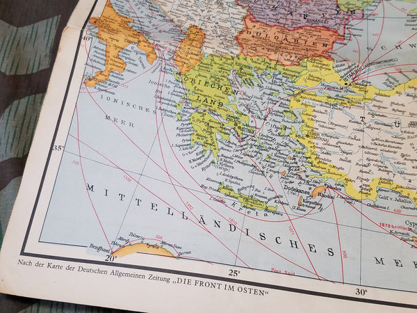 Original Tornisterschrift Map for Russia 1941