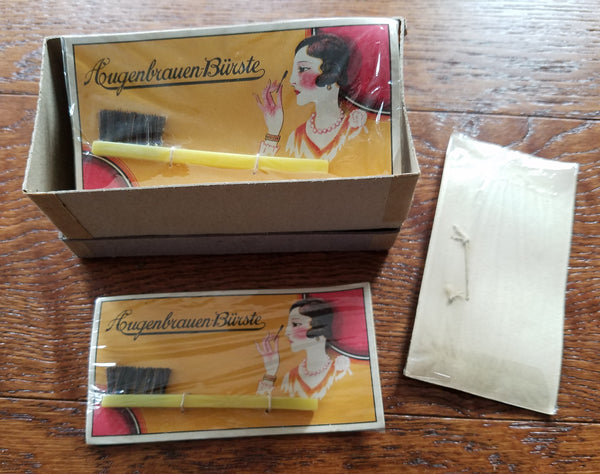 Vintage 1930s / 1940s German Eyebrow Makeup Brushes