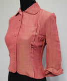 Button Down Pink Blouse <br> (B-36" W-28")