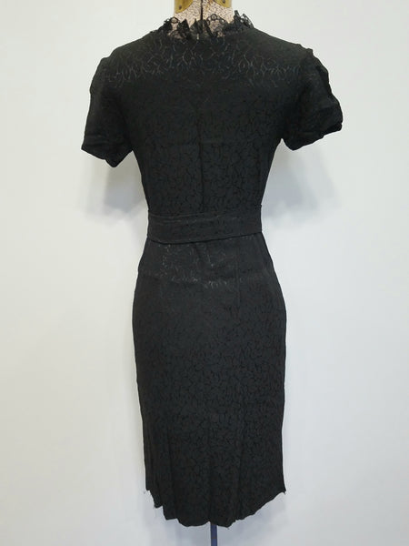 German 3-Piece Outfit: Black Dress, Jacket and Belt<br> (B-32" W-25" W-31")