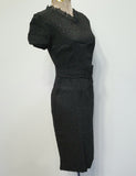 German 3-Piece Outfit: Black Dress, Jacket and Belt<br> (B-32" W-25" W-31")
