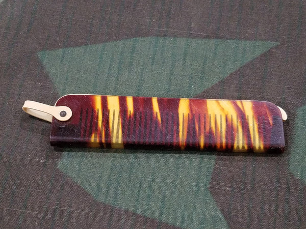 German Folding Pocket Comb Brown Celluloid