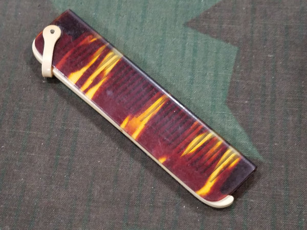 German Folding Pocket Comb Brown Celluloid
