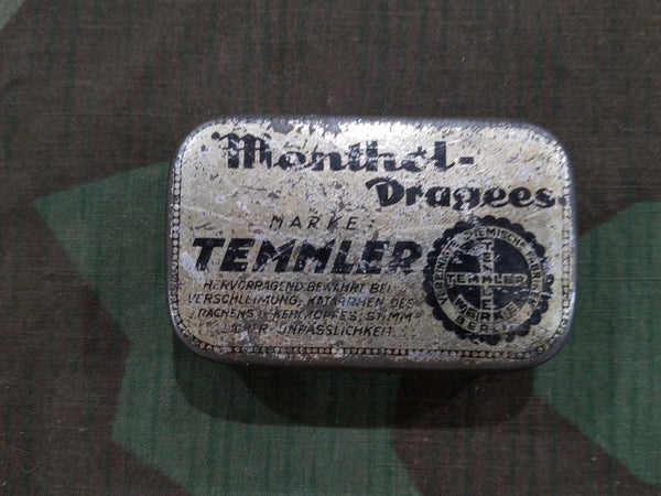 WWII-era German Temmler Menthol Dragees Cough Drop Tin
