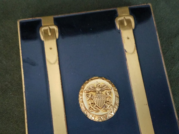 Matching US Navy Sweetheart Compact & Bracelet