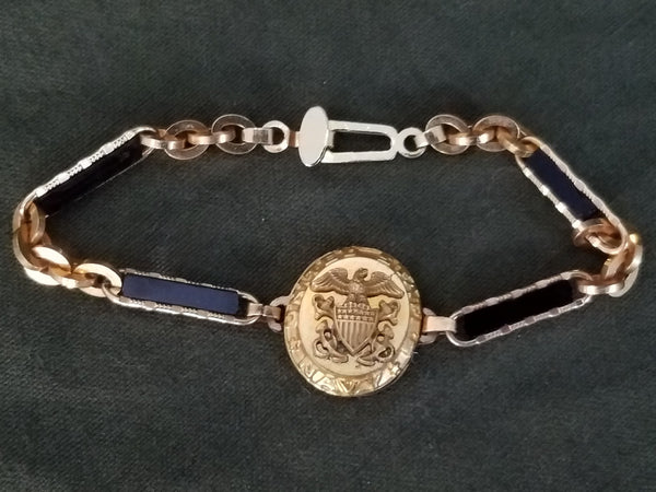 Matching US Navy Sweetheart Compact & Bracelet