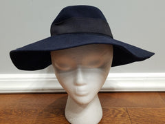 Vintage 1940s dark blue felt wool hat