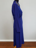 Bright Blue/Purple Skirt Suit (as-is) <br> (B-36" W-27" H-38")