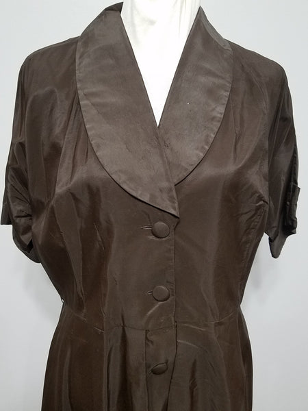 Brown Button Down Dress <br> (B-43" W-37" H-54")