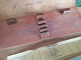 Brown Leather Pencil Case with 5 Colored Pencils