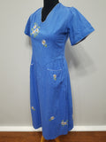German Edelweiss Blue Dress <br> (B-36" W-32" H-45")