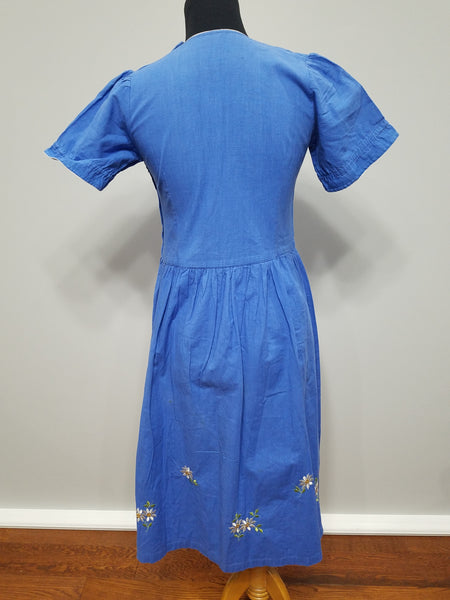 German Edelweiss Blue Dress <br> (B-36" W-32" H-45")