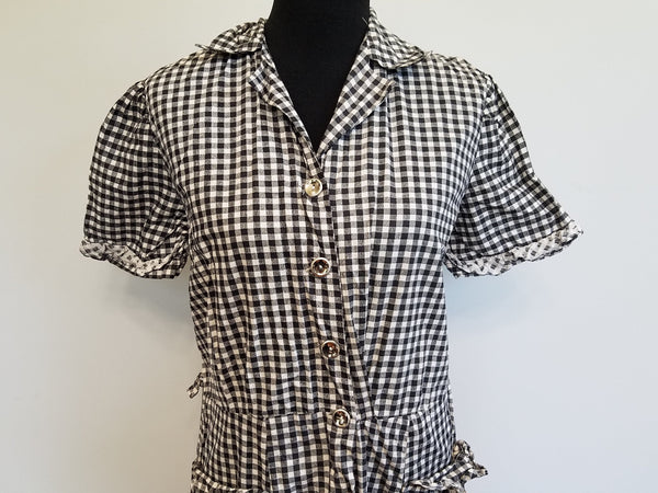 Black & White Checkered Dress <br> (B-42" W-35" H-46")