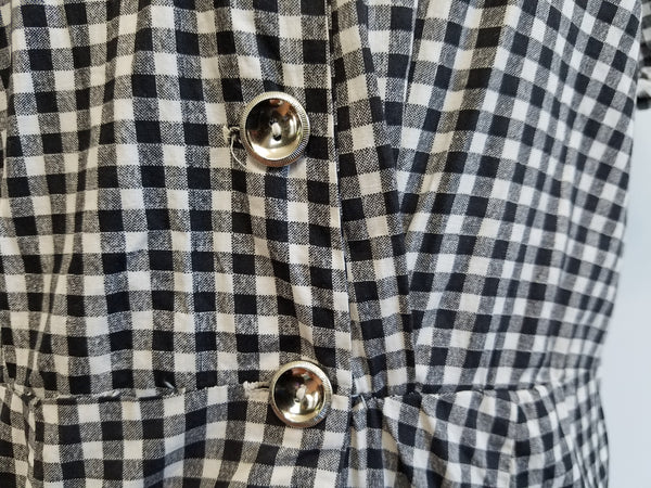 Black & White Checkered Dress <br> (B-42" W-35" H-46")