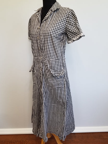 Black & White Checkered Dress <br> (B-42" W-35" H-46")