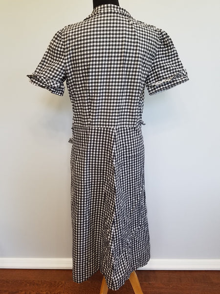 Black & White Checkered Dress <br> (B-42" W-35" H-46")