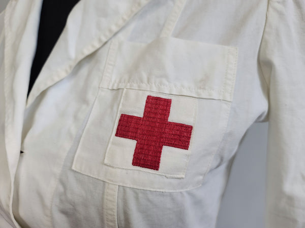 American Red Cross Production Corps Uniform Dress and Hat <br> (B-35" W-28" H-36.5")