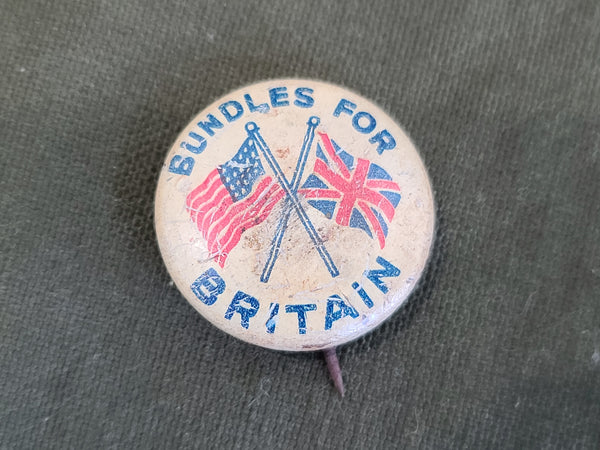 Vintage WWII Bundles for Britain Button Pin