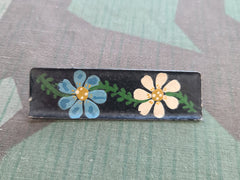 German Painted Flower Brooch