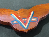 Painted V for Victory Wooden Brooch