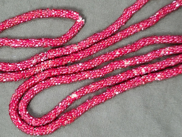 1920s Red Beaded Flapper Necklace