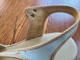 White Peep-Toe Sandals (Size 6 1/2 B)