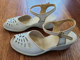 White Peep-Toe Sandals (Size 6 1/2 B)