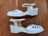 White Peep-Toe Sandals (Size 6 1/2 B)