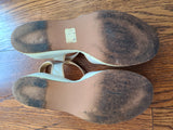 White Peep-Toe Sandals (Size 6 1/2 B)